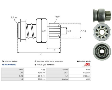 Free wheel drive, starter, Image 4