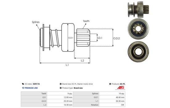 Free wheel drive, starter, Image 4