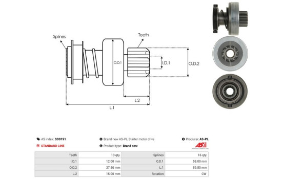 Free wheel drive, starter, Image 4