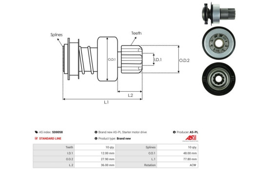 Free wheel drive, starter, Image 4