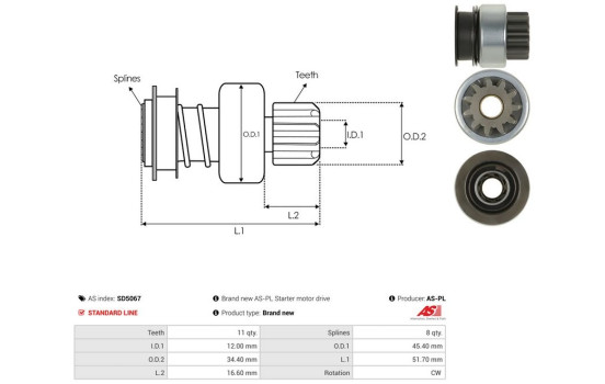 Free wheel drive, starter, Image 4
