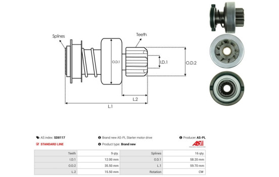 Free wheel drive, starter, Image 4