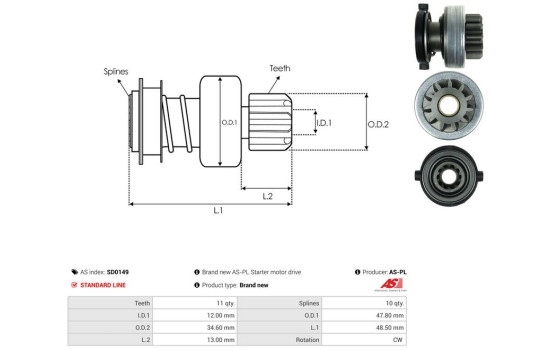 Free wheel drive, starter, Image 4