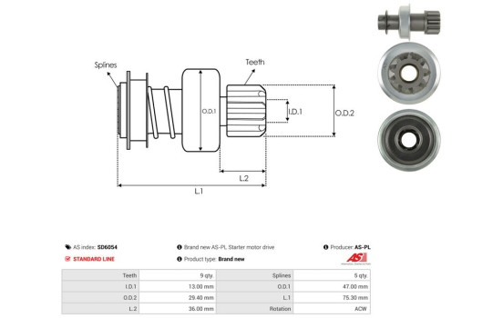 Free wheel drive, starter, Image 4