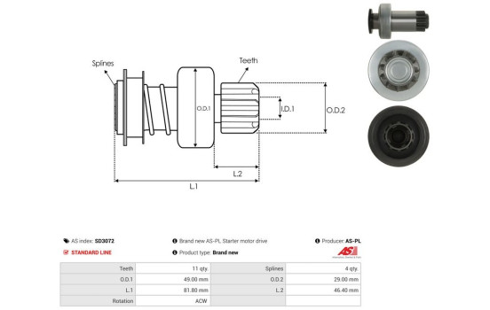 Free wheel drive, starter, Image 4