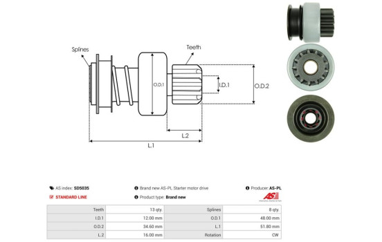 Free wheel drive, starter, Image 4