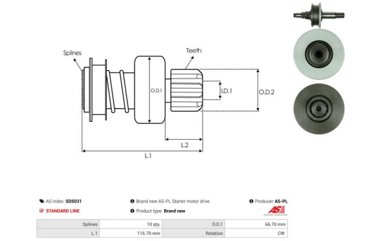 Free wheel drive, starter, Image 4
