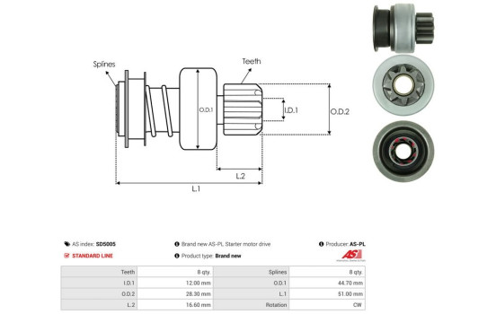 Free wheel drive, starter, Image 4