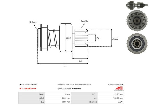 Free wheel drive, starter, Image 4