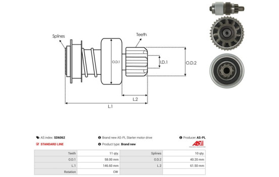 Free wheel drive, starter, Image 4