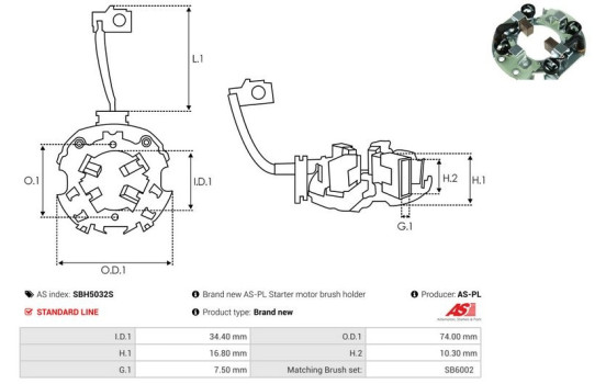 Holder, carbon brush, Image 2