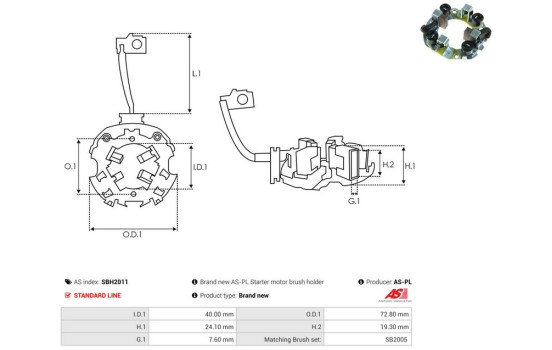 Holder, carbon brush, Image 2