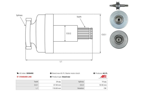 Pinion, starter motor, Image 4
