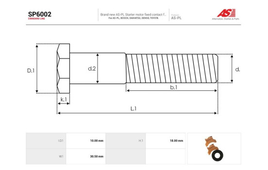 Repair kit, starter motor, Image 2