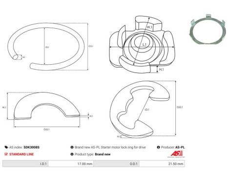 Repair kit, starter motor, Image 2