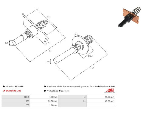Repair kit, starter motor, Image 2