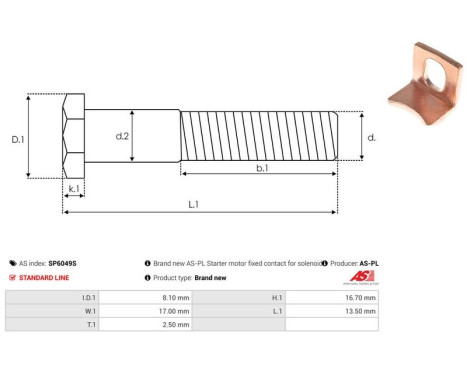 Repair kit, starter motor, Image 2