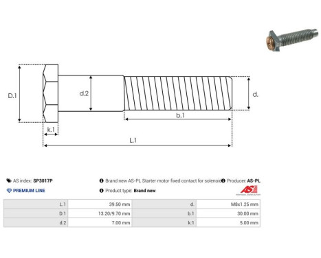 Repair kit, starter motor, Image 2