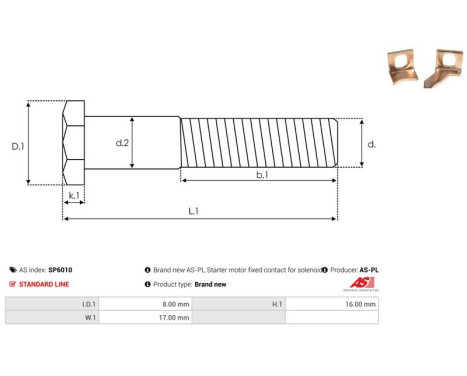 Repair kit, starter motor, Image 2