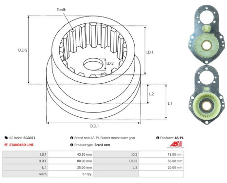 Repair kit, starter motor, Image 3