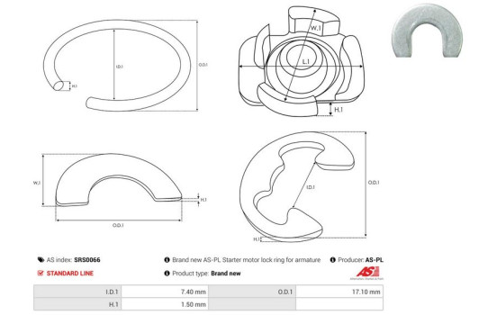 Repair kit, starter motor, Image 2