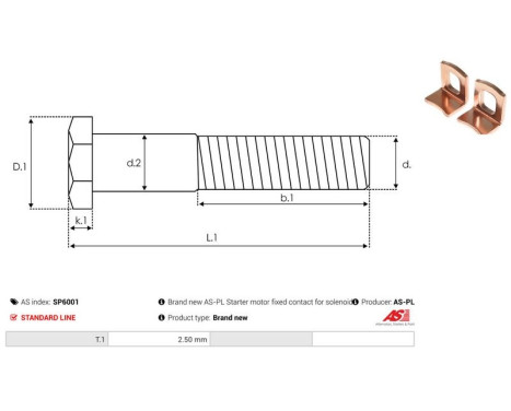 Repair kit, starter motor, Image 2