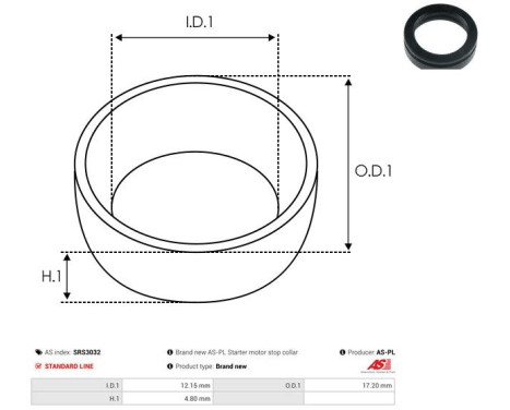 Repair kit, starter motor, Image 2
