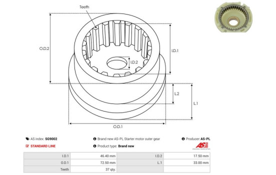 Repair kit, starter motor, Image 2