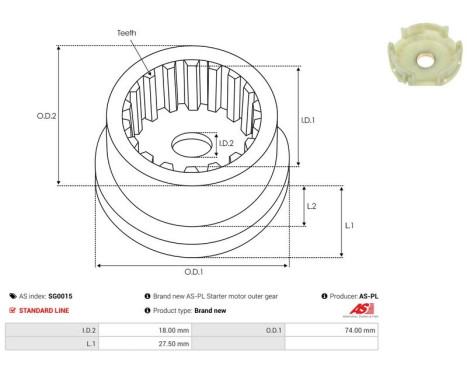 Repair kit, starter motor, Image 2
