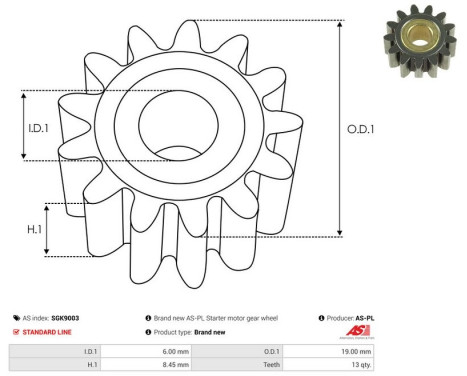 Repair kit, starter motor, Image 2