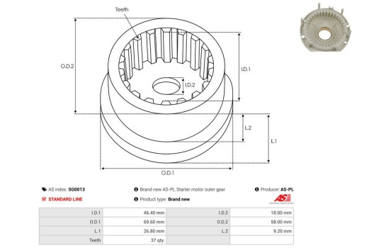 Repair kit, starter motor, Image 2