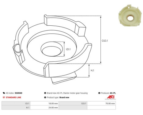 Repair kit, starter motor, Image 2