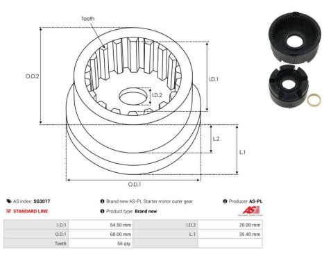 Repair kit, starter motor, Image 3