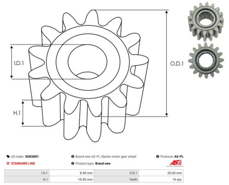 Repair kit, starter motor, Image 3