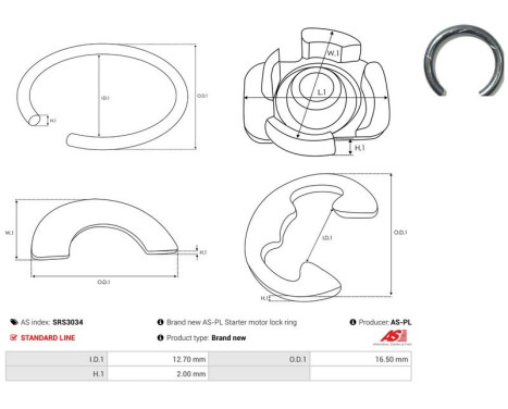 Repair kit, starter motor, Image 2