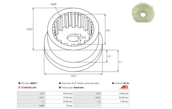 Repair kit, starter motor, Image 2