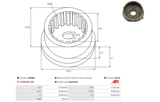 Repair kit, starter motor, Image 2