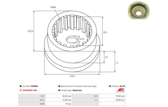Repair kit, starter motor, Image 2