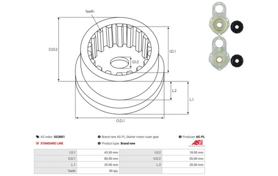 Repair kit, starter motor, Image 3
