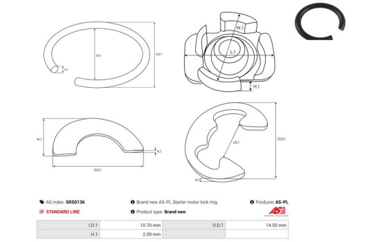 Repair kit, starter motor, Image 2