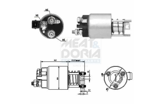 Solenoid switch, starter motor