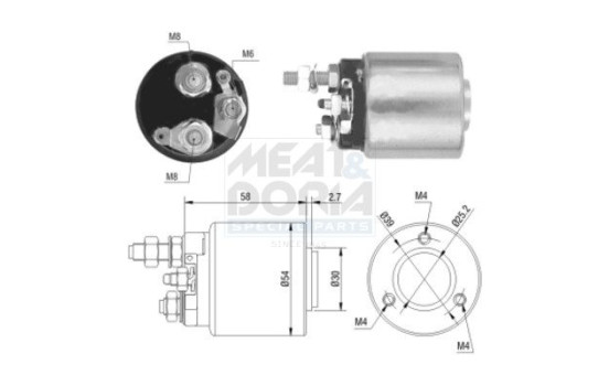 Solenoid switch, starter motor