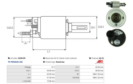 Solenoid switch, starter motor, Image 4