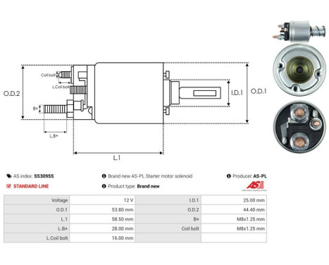 Solenoid switch, starter motor, Image 4