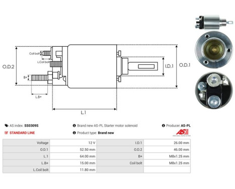 Solenoid switch, starter motor, Image 4