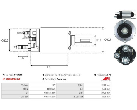 Solenoid switch, starter motor, Image 4