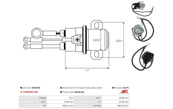 Solenoid switch, starter motor, Image 4