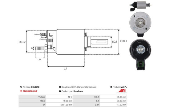 Solenoid switch, starter motor, Image 4