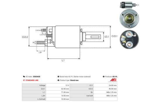 Solenoid switch, starter motor, Image 4