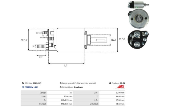 Solenoid switch, starter motor, Image 4